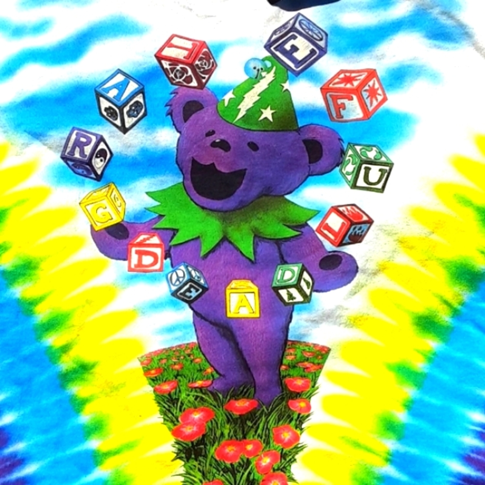 Vintage Grateful Dead"Spring tour"dancing bears"w/letter blocks,NEW NOT PREOWNED